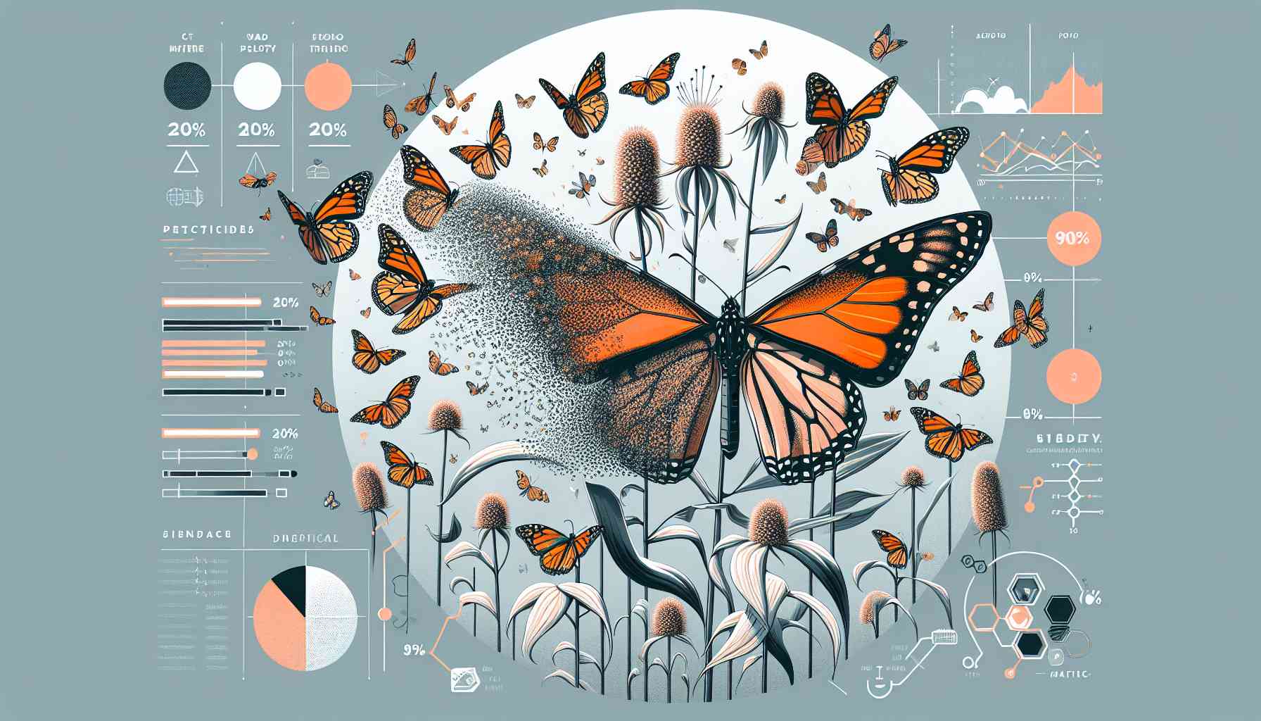 モナーク蝶大量死の原因は農薬曝露、カリフォルニア研究で判明